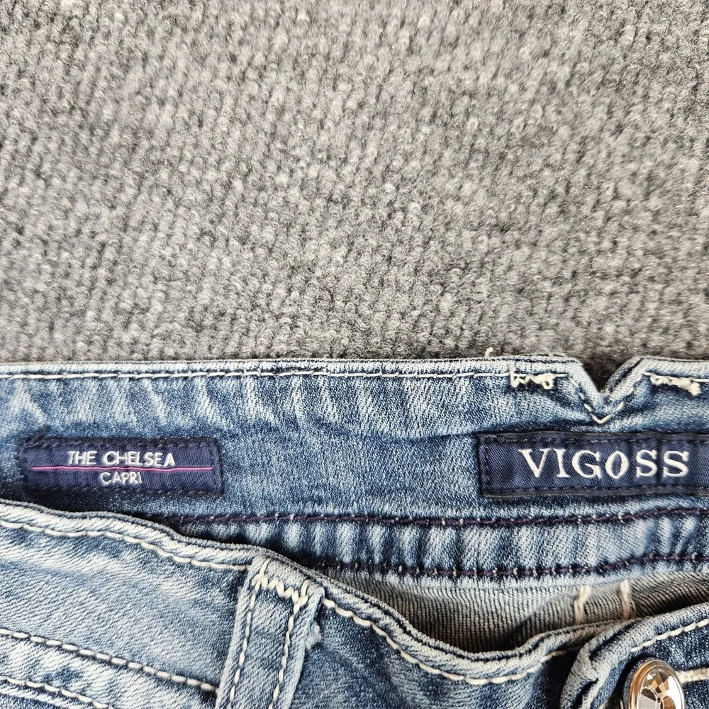 Vigoss The Chelsea Capri Jeans Womens 5/ 6 Med Wash‎ Low Rise Stretch Denim Crop